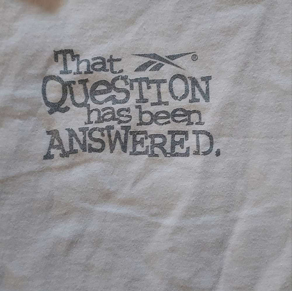 White XL reebok the answer t-shirt